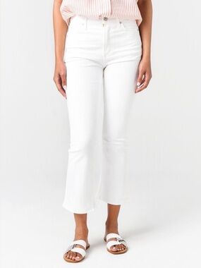 Citizens Of Humanity Demy White High-Rise Cropped Flare Jeans 27